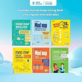 Combo sách học tiếng anh - Mindmap english cho người mới bắt đầu tự học bằng sơ đồ tư duy ngữ pháp, giao tiếp, từ vựng