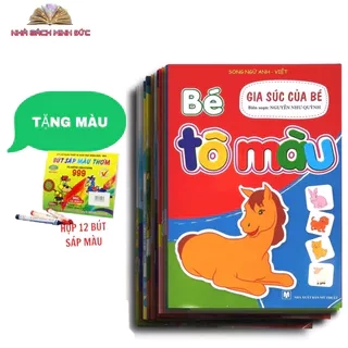Sách - Bé Tô Màu (Bộ 10 Cuốn Dành Cho Trẻ 3-6 Tuổi Song Ngữ Việt Anh)