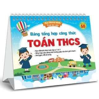 Sách - Bộ lịch BẢNG TỔNG HỢP CÔNG THỨC TOÁN  TRUNG HỌC CƠ SỞ (Phiên bản 5.0)