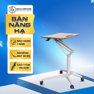 Bàn làm việc gấp gọn Nghia Furniture - Nâng hạ và nghiêng mặt bàn di động thông minh