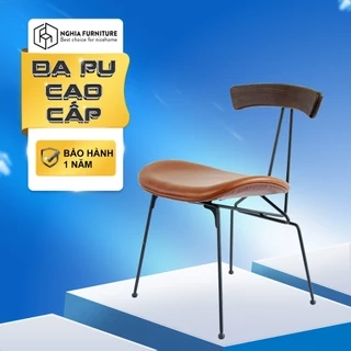 Ghế Cafe Nghiafurniture Sapoo Chair 03 nhập khẩu cao cấp, Decor nhà hàng sang trọng - Nệm da Pu, Chân sắt sơn tĩnh điện