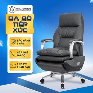 Ghế giám đốc Nghiafurniture Master Pro 01, Lưng ghế công thái học, 1 lần sạc điện dùng 30 ngày, tích hợp cổng USB