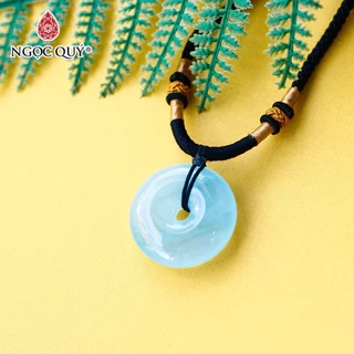 Mặt dây chuyền đồng điếu đá Aquamarine - Ngọc Quý