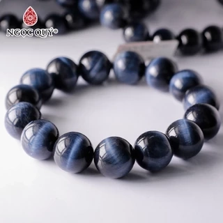 Vòng tay đá mắt hổ xanh đen AAA hợp mệnh thủy & mộc - Ngọc Quý