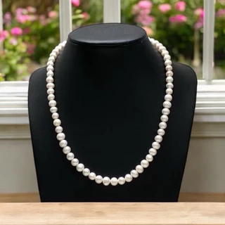 Vòng Đeo Cổ Ngọc Trai Hạt Size 7ly Màu Trắng Sang Trọng, Thanh Lịch - Ngọc Trai Trường Thịnh