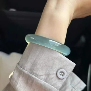 Vòng Mã Não Xanh Lam Xám Nhạt Độ Sáng 5A Kèm Kiểm Định - Ngọc Trai Trường Thịnh