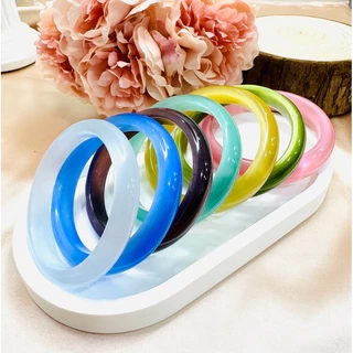 Vòng Tay Đá Mắt Mèo Bản Hẹ Đủ Màu Trẻ Trung, Thời Trang - Ngọc Trai Trường Thịnh