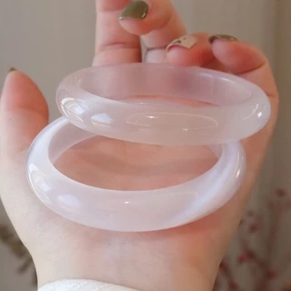Vòng Tay Đá Mắt Mèo Nhân Tạo Màu Hồng Phấn Bản Hẹ Sang Trọng, Thời Trang - Ngọc Trai Trường Thịnh