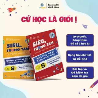 Lớp 8 (Bộ Chân Trời )- Combo 2 Sách Siêu trọng tâm TOÁN,TIẾNG ANH, KHTN và Văn,Khoa học xã hội lớp 8
