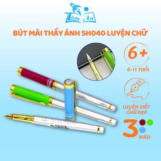 Bút mài thầy ánh SH040 luyện chữ đẹp cho học sinh đi thi, ống bơm mực dạng xoáy tiện lợi  - Nhà Sách Tâm An