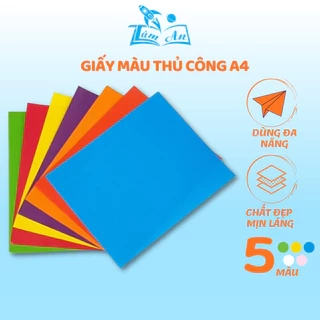 Giấy màu thủ công a4 bìa cứng nhiều màu dùng đóng bìa hồ sơ, tài liệu, thiệp handmade - Tâm An