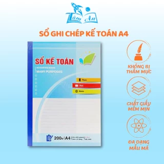 Sổ ghi chép kế toán A4 Hải Tiến kẻ ngang bìa cứng chi tiêu tiết kiệm - Nhà Sách Tâm An