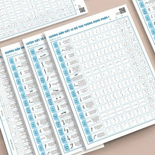 COMBO 6 VỞ GIẤY LUYỆN VIẾT CHỮ HÁN, CÁC NÉT CƠ BẢN, BỘ THỦ TIẾNG TRUNG(tặng bút)