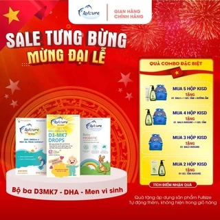 Tích điểm - Combo sơ sinh bộ ba Avisure D3MK7, DHA, Probiotic cho bé ngủ ngon, thông minh, tiêu hoá tốt 20ml