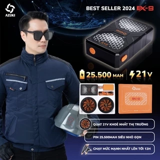 Áo Điều Hòa AZUKI EX9 Hot Nhất 2025,Pin 25.500 Mah, Quạt 21V Chạy Dài Nhất Thị Trường 12->24 Tiếng [ BH 12 Tháng]-NIKITO