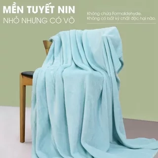 Mền tuyết NIN House Aqua màu xanh da trời 1m3 và 1m6 siêu mềm mịn nhiều kích cỡ phù hợp đi du lịch