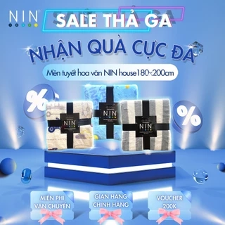 Mền tuyết NIN House kích thước 180x200cm in họa tiết nhiều màu sắc