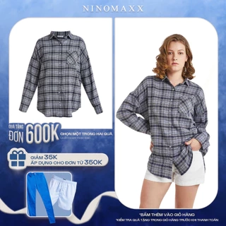Áo Sơ Mi Caro Nữ Tay Dài Cotton NINOMAXX 1910025