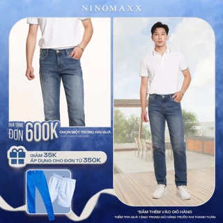 Quần Jean Nam Xanh Dương Màu Wax Nhẹ Tapper Ninomaxx 2407020