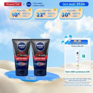 Bộ 2 Sữa Rửa Mặt NIVEA MEN Bùn Khoáng Kiểm Soát Nhờn | Ngừa Mụn | Sạch Sâu (100 g) - 83940x2