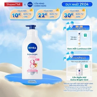 Sữa Dưỡng Thể NIVEA 8 Super Foods Dưỡng Sáng Da | Mịn Da (550 ml) - 98924