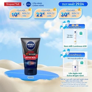 Sữa Rửa Mặt NIVEA MEN Acne Oil Clear Bùn Khoáng Ngừa Mụn | Sạch Sâu (100 g) - 83940