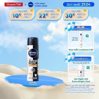 Xịt Ngăn Mùi NIVEA MEN Black&White Ngăn Vệt Ố Vàng Vượt Trội | Hương Mạnh Mẽ (150 ml) - 85388