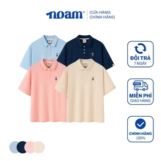 Áo Polo Form rộng NOAM Teeny Homies Cotton 100% mềm mịn vượt trội - Màu đen/ trắng