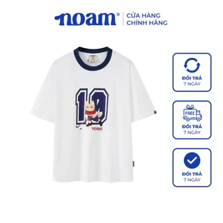 Áo thun Form rộng NOAM Ice Hockey Player Unisex 100% Cotton - Màu trắng