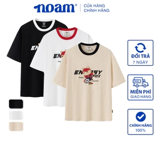 Áo thun Form rộng NOAM Nafox Naive Unisex 100% Cotton - Màu đen/trắng