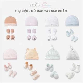 Phụ kiện sơ sinh Nous - 1 đôi bao tay bao chân / 1 mũ sơ sinh Nous (newborn / sơ sinh / NB)