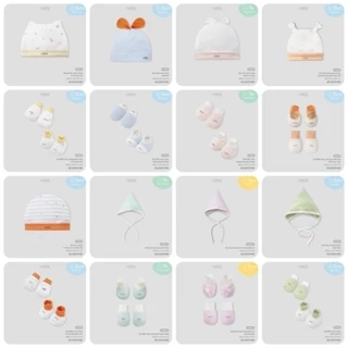 Phụ kiện sơ sinh Nous - 1 mũ sơ sinh / 1 đôi bao tay bao chân ( newborn / sơ sinh / NB )