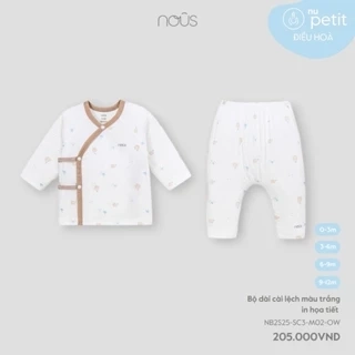 Bộ dài tay cài lệch Nous cho bé từ sơ sinh đến lớn