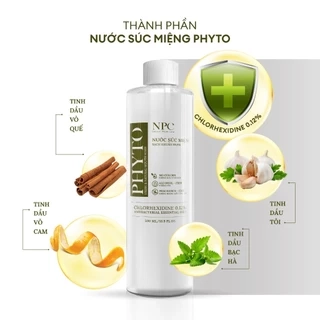 COMBO 2 chai nước súc miệng Phyto làm sạch, khử hôi miệng, tinh dầu thiên nhiên 500ml/chai - NPC PHAR