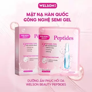 Hộp mặt Nạ Peptides Dưỡng Ẩm Căng Bóng Da Welson Beauty 5 miếng x 25ml