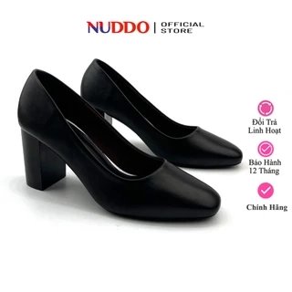 Giày Cao Gót Nữ Công Sở Da Mềm Đế Vuông 7p, Guốc Nữ Cao Cấp Mũi Vuông Basic Dễ Phối Đồ NUDDO N700