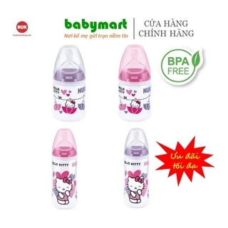 Bình sữa Nuk nhựa PP Hello Kitty 150-300ml silicone