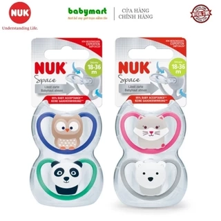 Bộ 2 ti giả Silicone Nuk Space S1/S2/S3