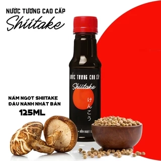 Nước tương cao cấp Shiitake lên men tự nhiên từ đậu nành và nấm ngọt Shiitake, chai nhựa 125ml/chai Làng Chài Xưa