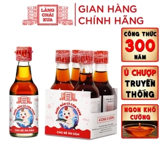 Nước mắm Cá Cơm Than Làng Chài Xưa cho bé ăn dặm từ 6 Tháng Tuổi an toàn, nhiều cá ít muối vitamin 60ml/chai