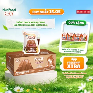 Thùng Thạch Trái Cây NuVi Vị Nho 110ml - Không Chất Bảo Quản (Túi 110ml x 24)