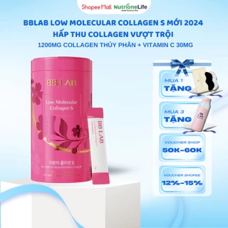 Bột Collagen BBLAB Mẫu Mới Low Molecular Collagen S Chậm Lão Hóa Da, Sáng Da Căng Bóng, Giảm Nếp Nhăn, Mờ Nám 30 Gói/Hộp