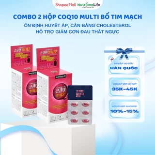 COMBO 2 Hộp NUTRIONELIFE CoQ10 Multi 12 Bảo Vệ Tim Mạch, Ổn Định Huyết Áp 500mg/ Viên