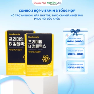 COMBO 2 Hộp Viên uống NUTRIONELIFE Premium B Complex Ăn Ngon, hỗ trợ giảm mệt mỏi 500mg x 30 Viên