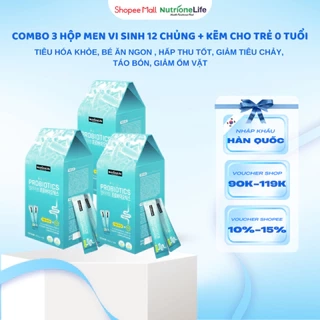 COMBO 3 Hộp Men Vi Sinh Alive Probiotics 12 Chủng Lợi Khuẩn Và Kẽm Giúp Tiêu Hóa Khỏe, Tăng Hấp Thu 2g/Gói
