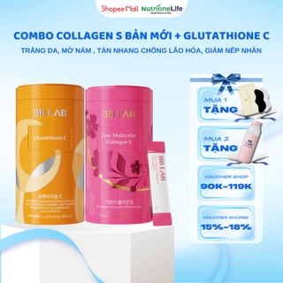 Combo BB LAB Collagen S Bản Mới, Glutathione C Trẻ Hóa Làn Da, Chống Lão Hóa, Mờ Nám, Tàn Nhang 30 Gói- 30 Gói/Hộp