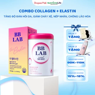 Combo Bột Uống BB LAB The Elastin và Low Molecular Collagen Bổ Sung Collagen Giúp Da Khỏe Mạnh Tăng Độ Đàn Hồi 30Gói/Hộp