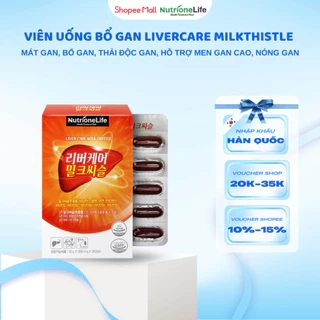 Viên Uống Bổ Gan NUTRIONELIFE Livercare Milkthistle Hỗ Trợ Thải Độc, Hạ Men Gan, Mát Gan, Hộp 30 Viên