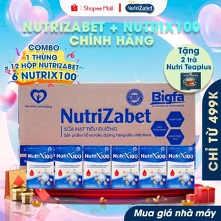 Combo 12 hộp sữa NutriZabet + 6 hộp NutriX100 giúp hỗ trợ cải thiện chuyển hoá Glucose