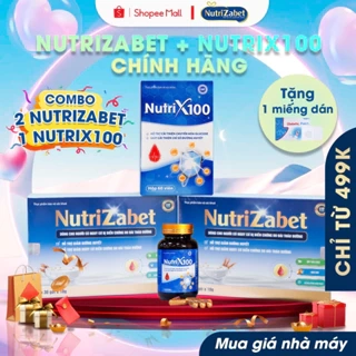 Combo 2 hộp sữa NutriZabet + 1 hộp NutriX100 giúp hỗ trợ cải thiện chuyển hoá Glucose